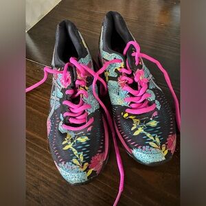 ASICS Kayano 23 Black Floral Tennis Shoes